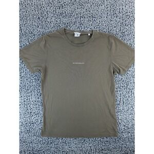 NN07 No Nationality Shirt Small Mens Ethan Print‎ Short Sleeve Tee Brown Pima
